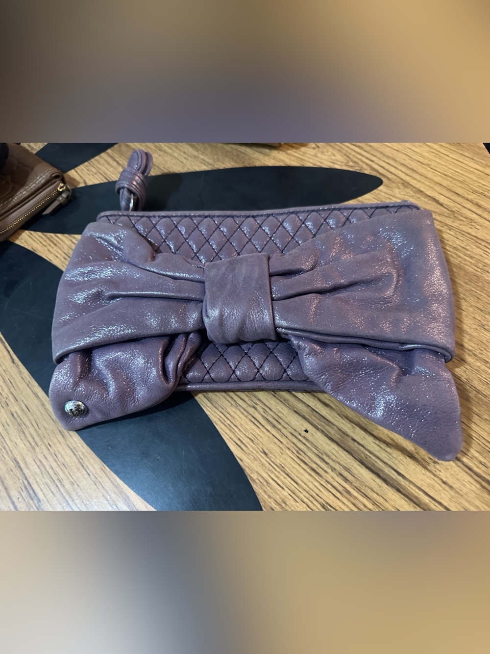 Vintage y2k Metallic Bow Clutch - juicy couture